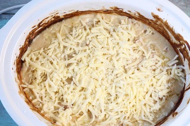 Shredded Cheese over ham and potato casserole 