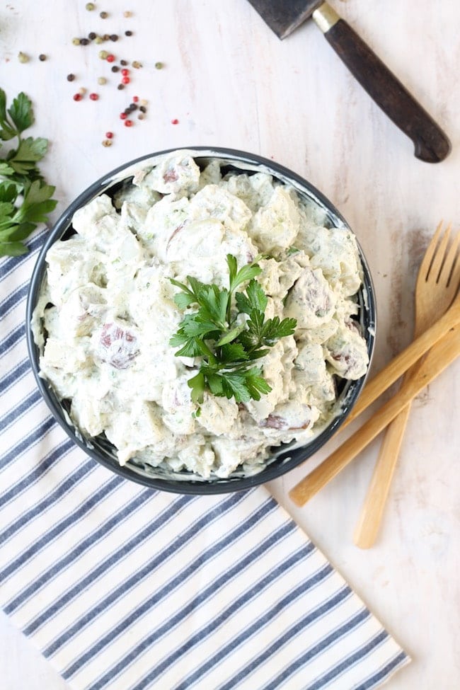 Creamy Dill Potato Salad in bowl