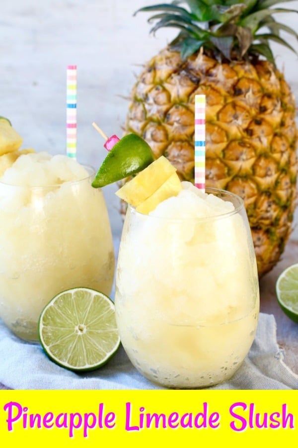 Limeade Slush with pineapple
