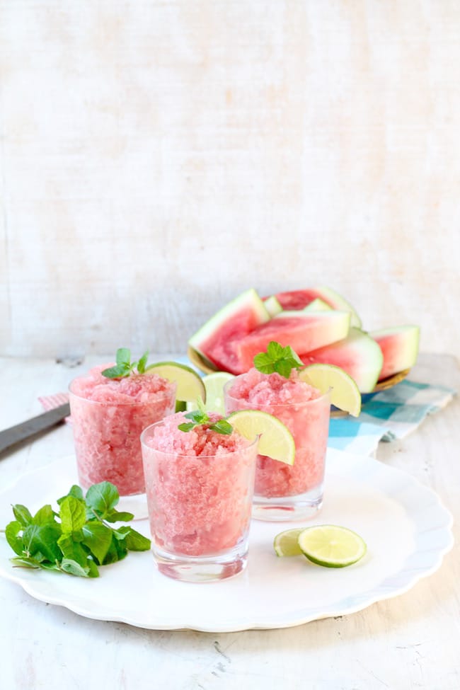 Frozen Mojitos ~ Watermelon, mint and lime