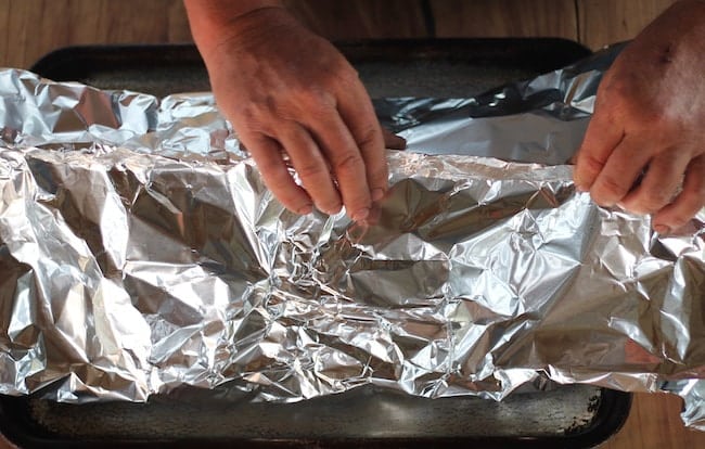 Sealed foil packet for easy smoked brisket