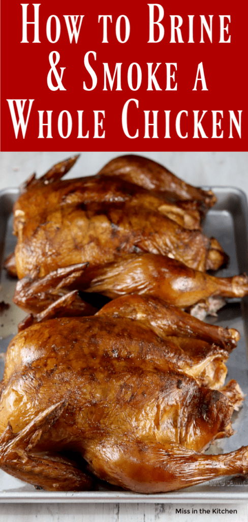 Smoked Chickens with text overlay