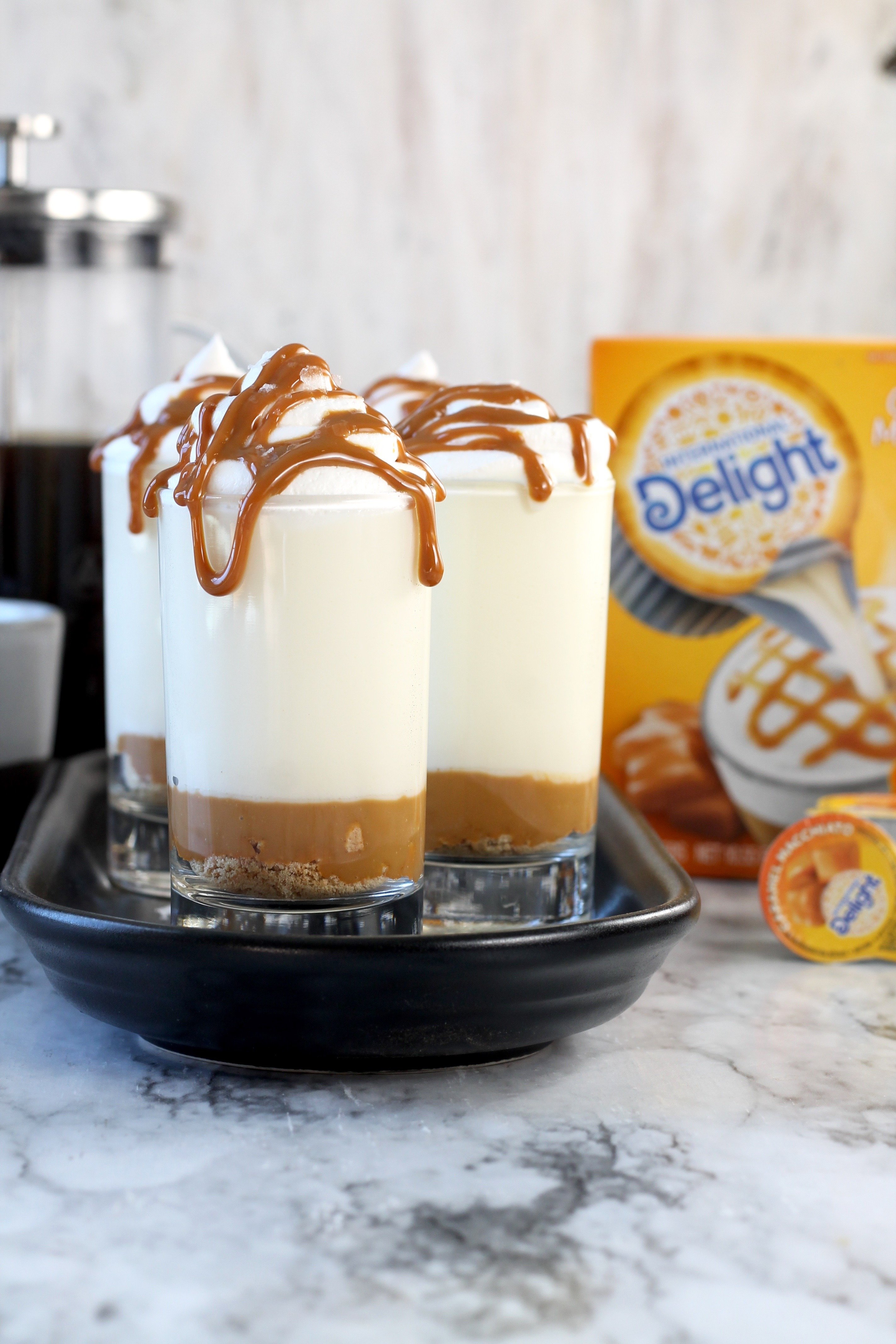 No Bake Caramel Macchiato Cheesecakes International Delight Creamers 
