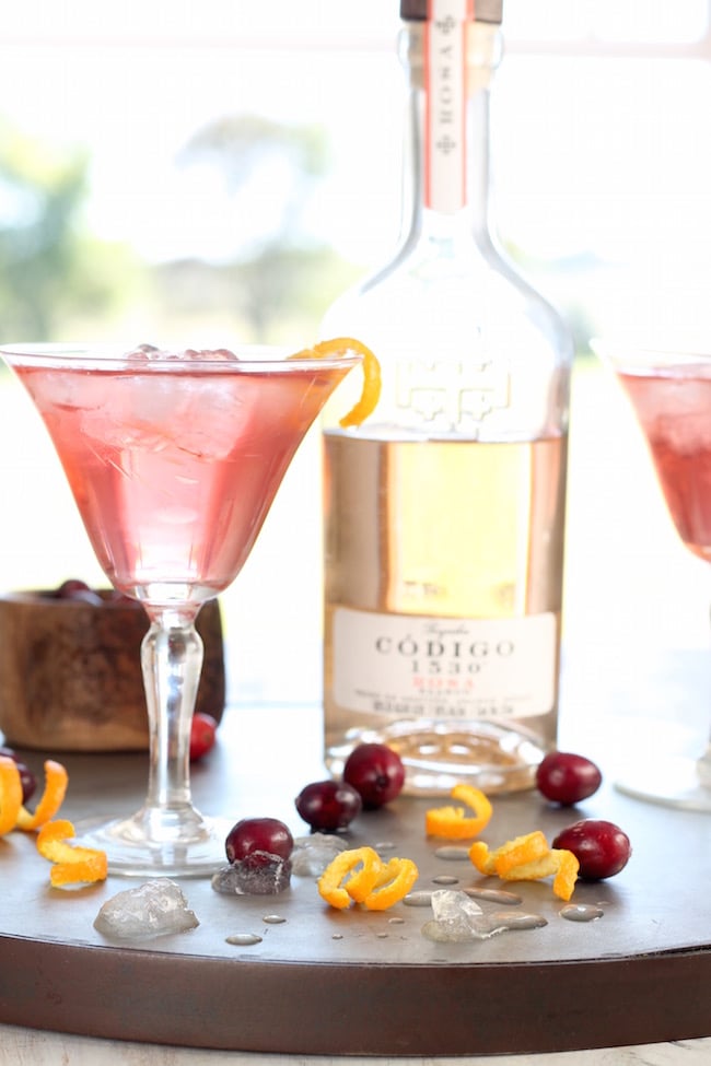 Easy Cranberry Tequila Old Fashioned Cocktail