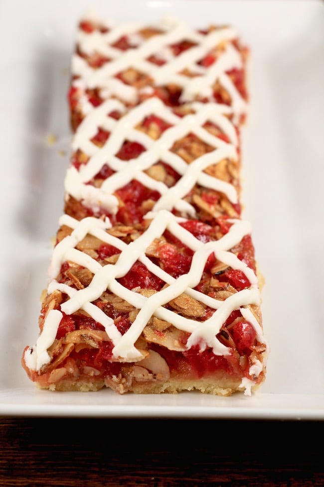 Cherry Almond Bars with Cream Cheese Icing 