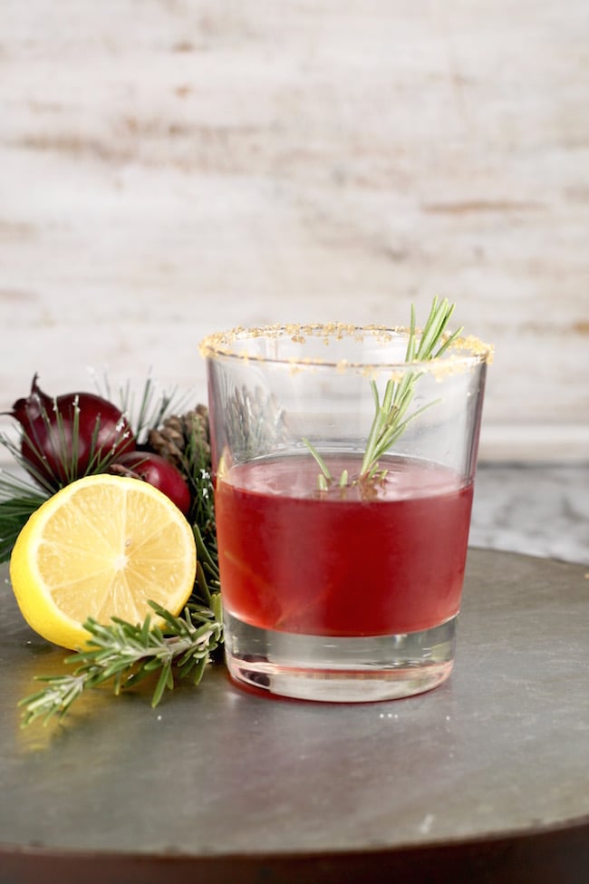 Pomegranate Sidecar Bourbon Cocktail