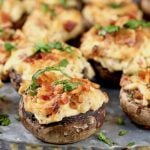 Bacon Stuffed Mushrooms with cheese and caramelized onions