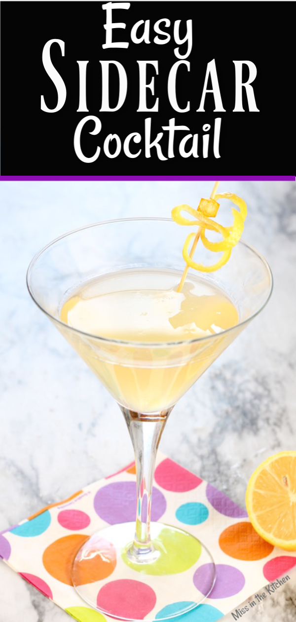 Easy Sidecar Cocktail made with bourbon 