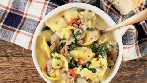 Easy Tortellini Soup with sausage