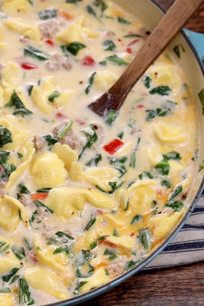 Creamy Tortellini Soup with sausage