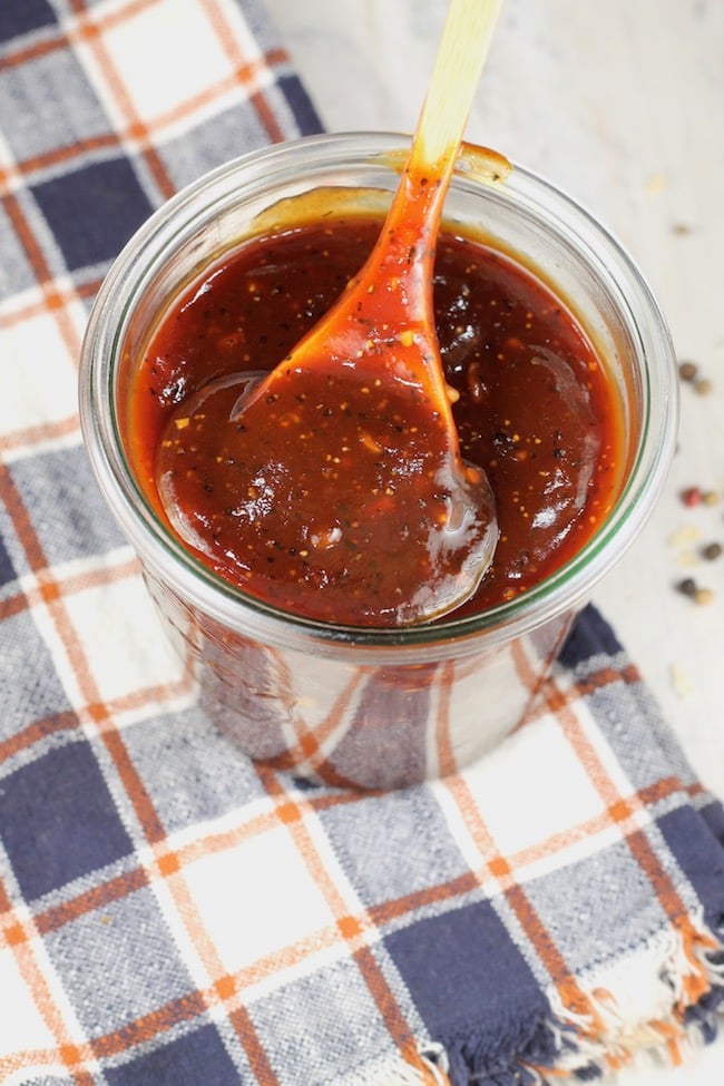 Homemade Barbecue Sauce with onion, garlic and brown sugar