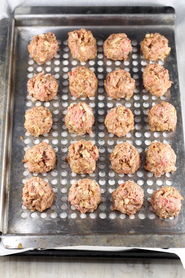 Meatballs ready for the grill