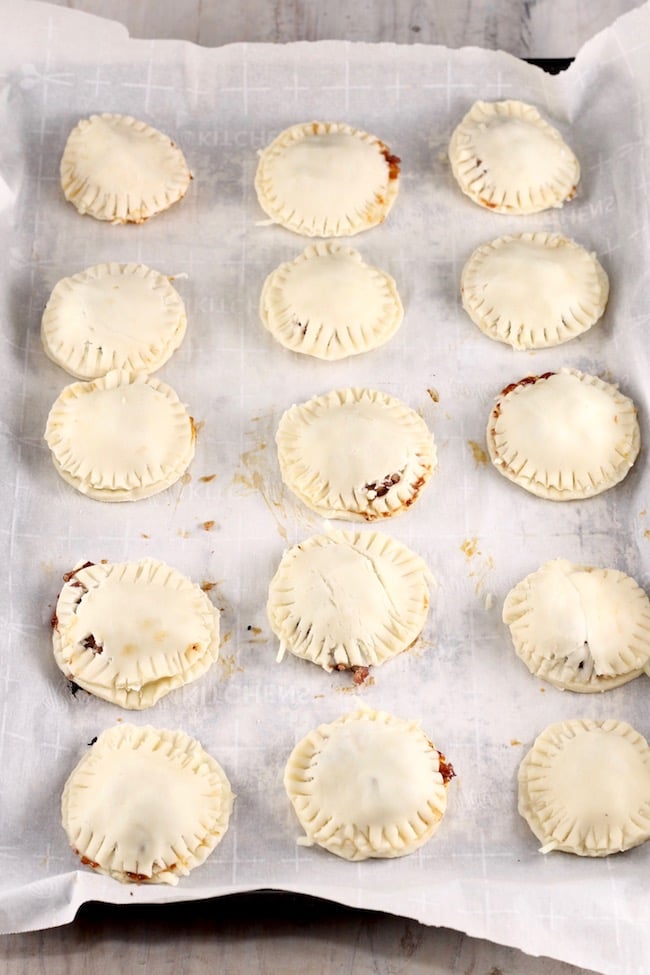 Baking Sheet with Mini Barbecue Meat Pies