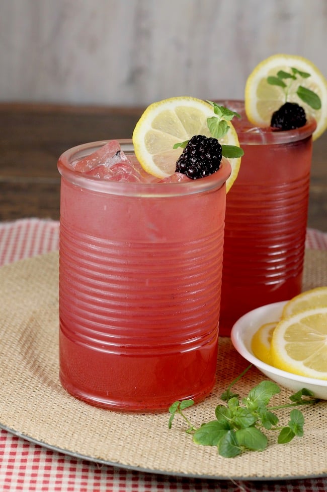 Easy alcoholic party punch ~ Blackberry Lemonade Moscato Punch - large batch cocktail for parties