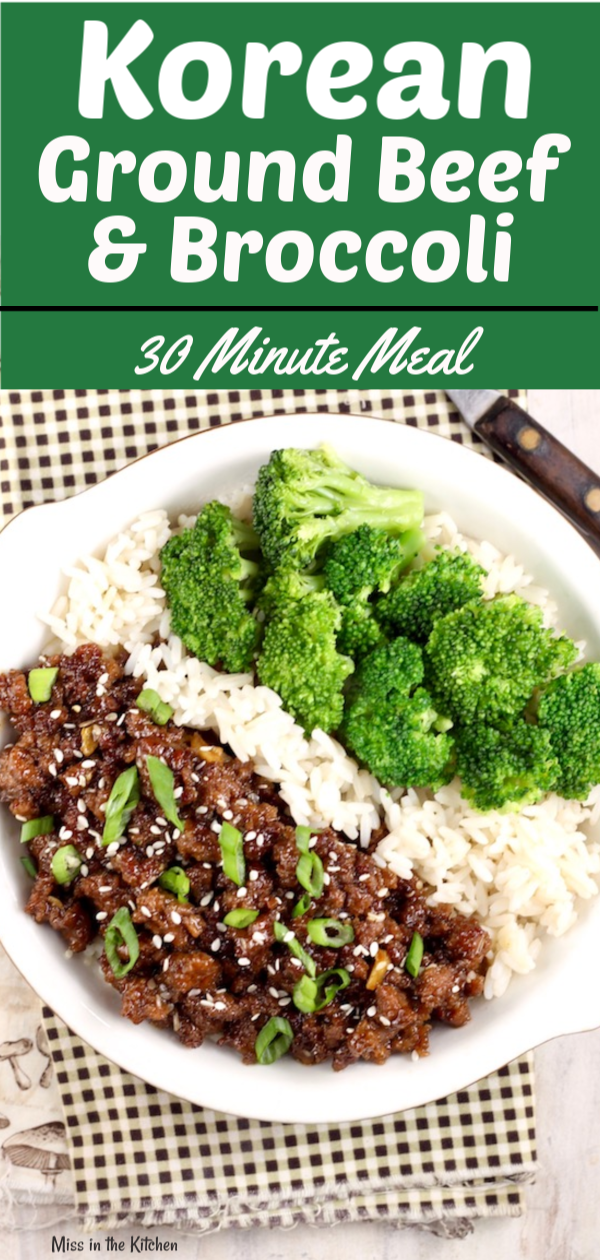 Easy Korean Ground Beef and Broccoli served with rice