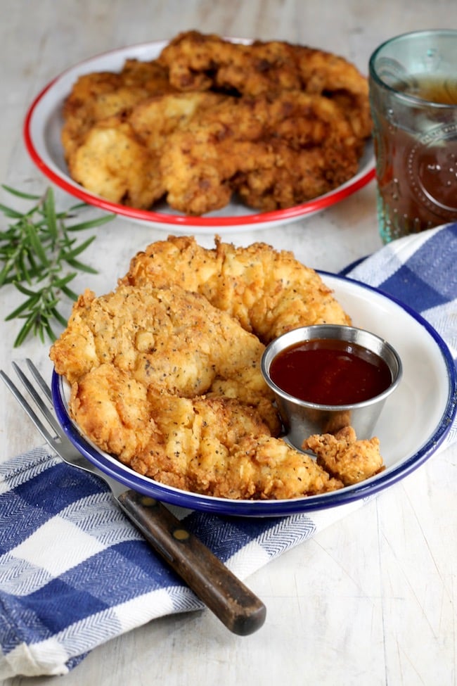 Fried Chicken Strips ~ served with barbecue sauce
