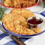 Fried Chicken Tenders Recipe served with barbecue sauce