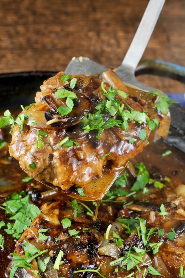 Homemade Salisbury Steak with Onion Gravy and Mushrooms 
