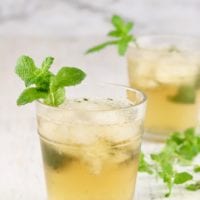 cocktail with bourbon and mint