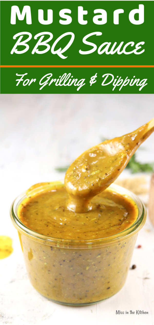Mustard BBQ Sauce and spoon