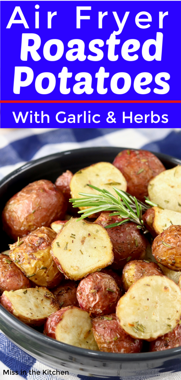 Roasted Potatoes with fresh herbs in a bowl