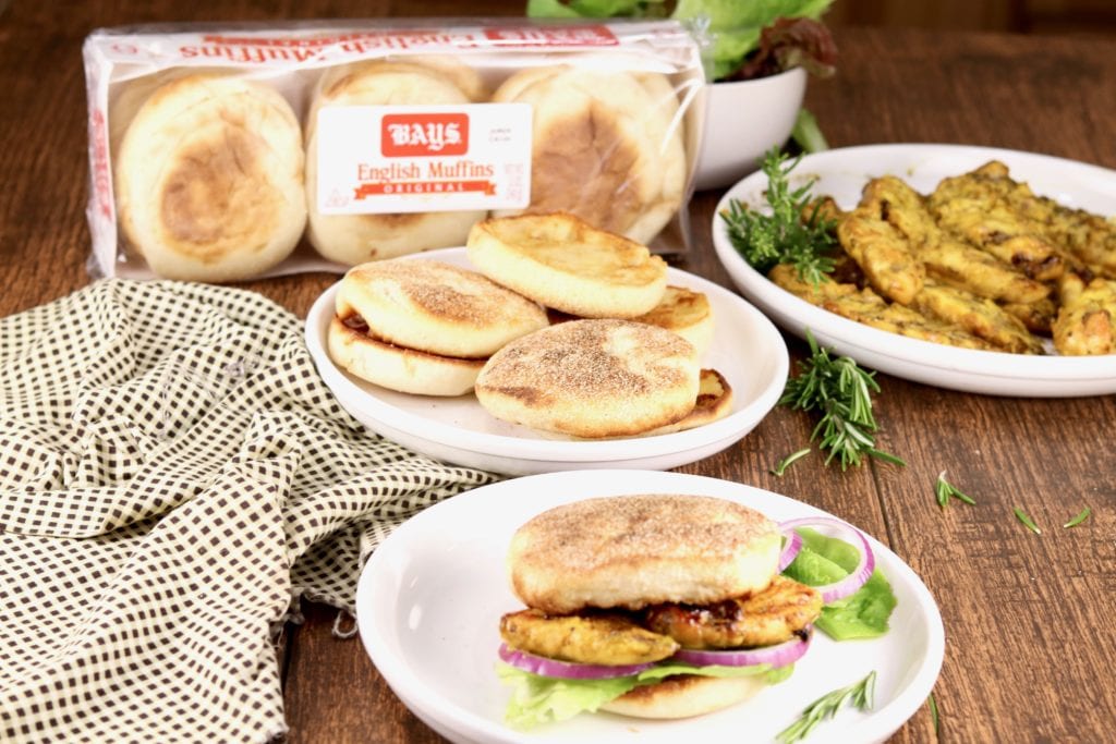 Bays English Muffins made into Grilled Chicken Sandwiches