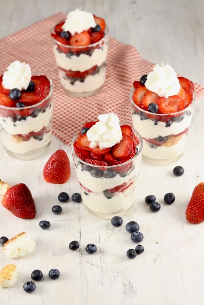 Berry Cheesecake dessert with angel food cake