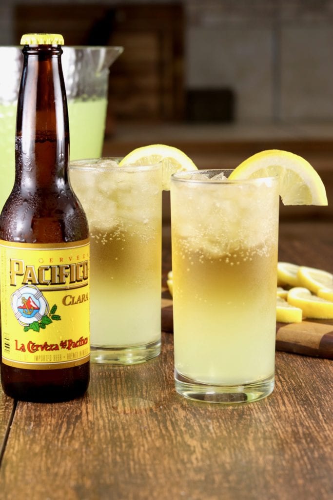 glasses of Lemon Shandy cocktails with Pacifico Beer 