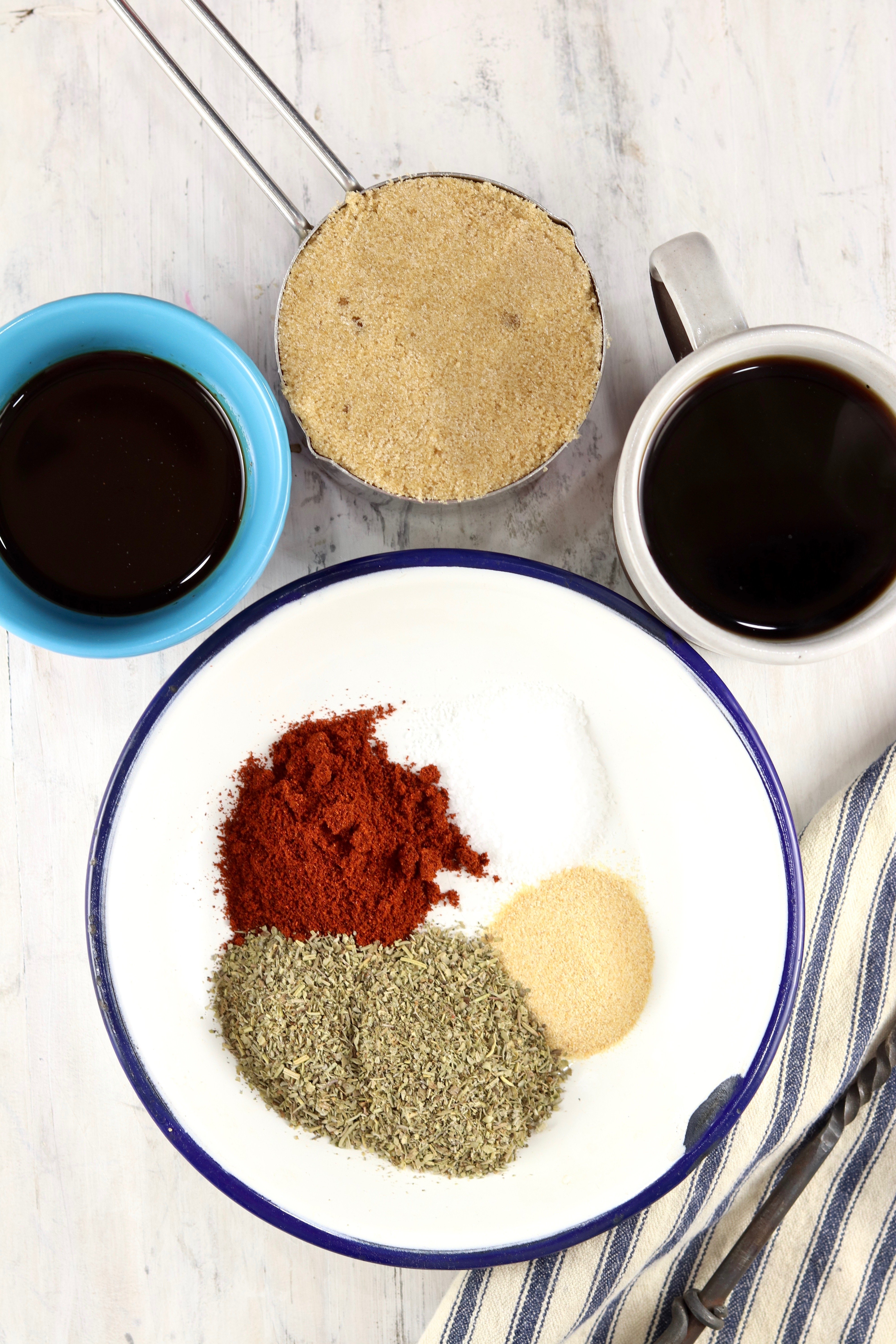 Ingredients for coffee marinade