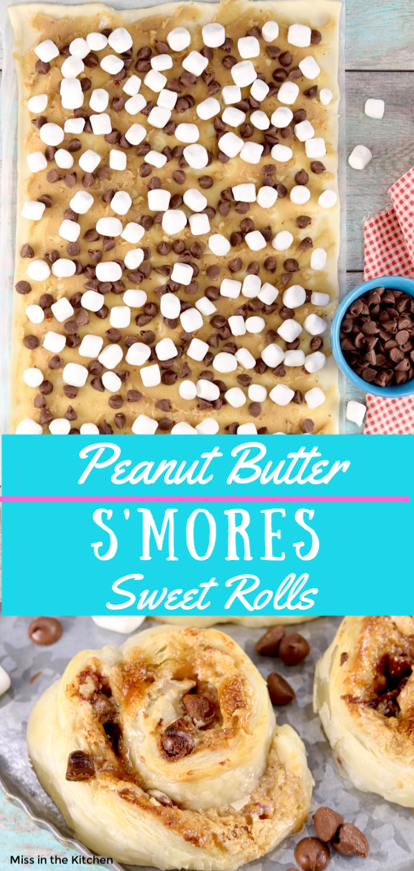 Smores Sweet Rolls with peanut butter