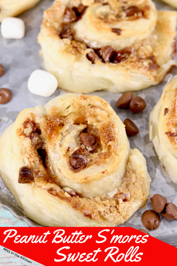 Peanut Butter Sweet Rolls with marshmallow and milk chocolate filling