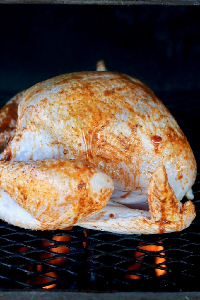 Cajun Rubbed Turkey on Grill