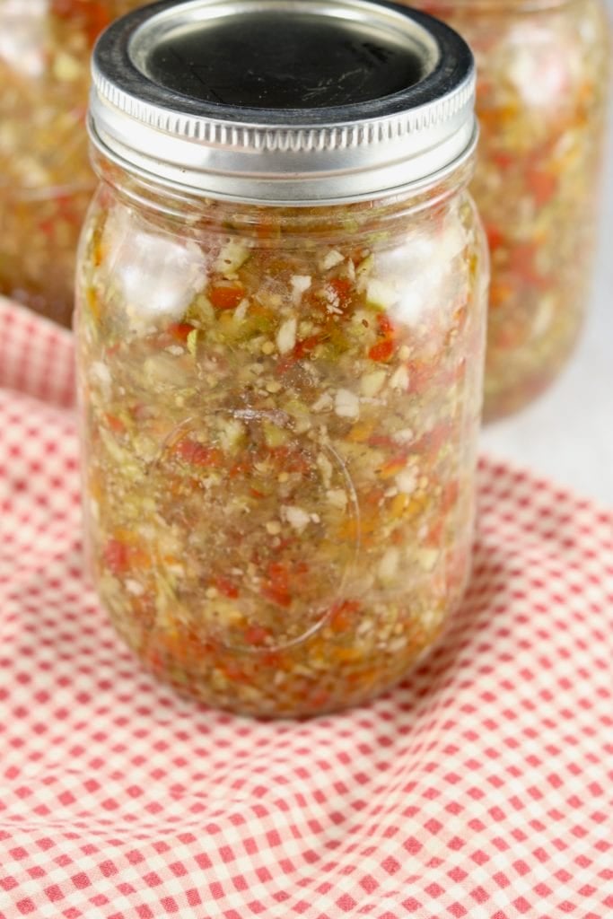 Pickle Relish in mason jar