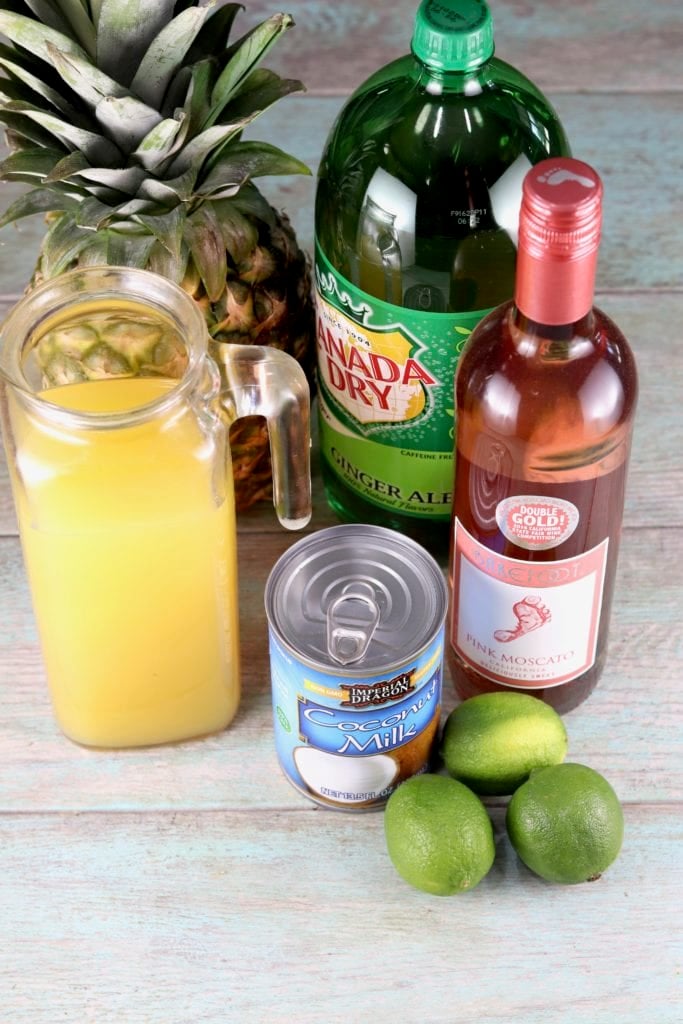 Ingredients for Pina Colada Wine Punch