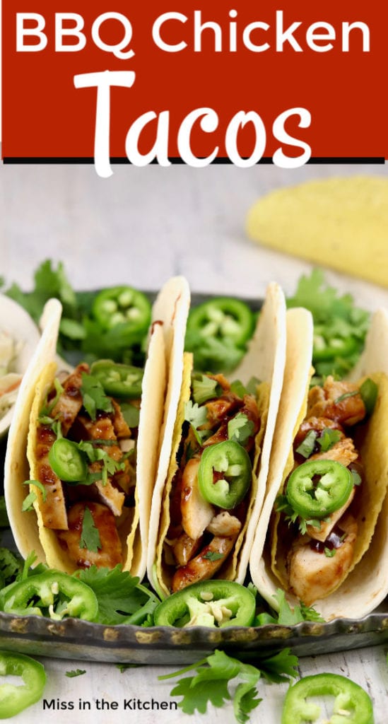 Chicken Tacos with jalapenos and barbecue sauce