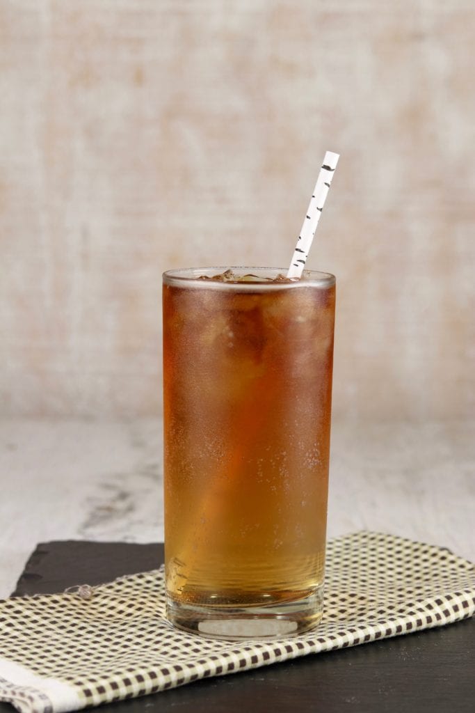 Dark Rum Cocktail with ginger ale