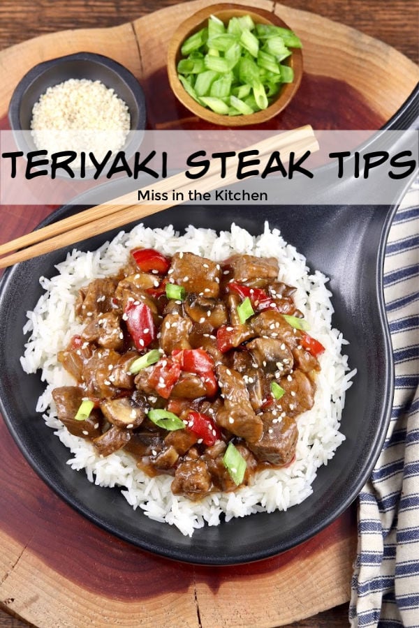 Teriyaki Steak Tips with mushrooms
