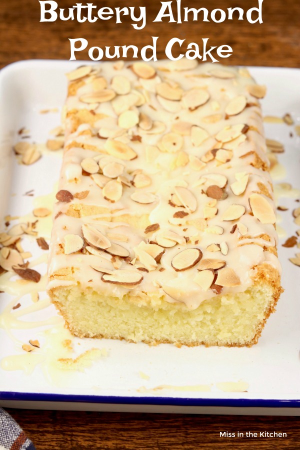 Buttery Almond Pound Cake with glaze