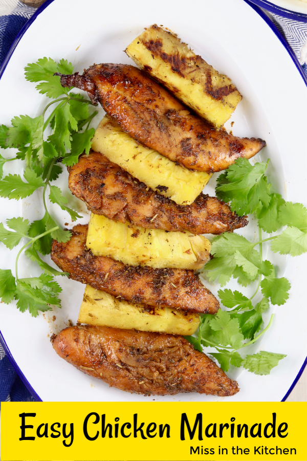 Marinated chicken grilled with pineapple