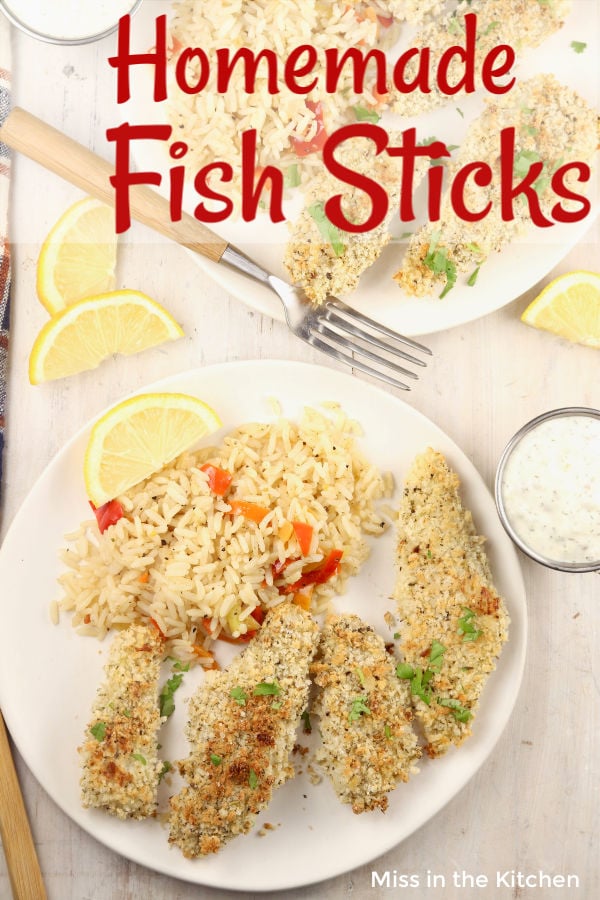 Fish Sticks with rice and peppers