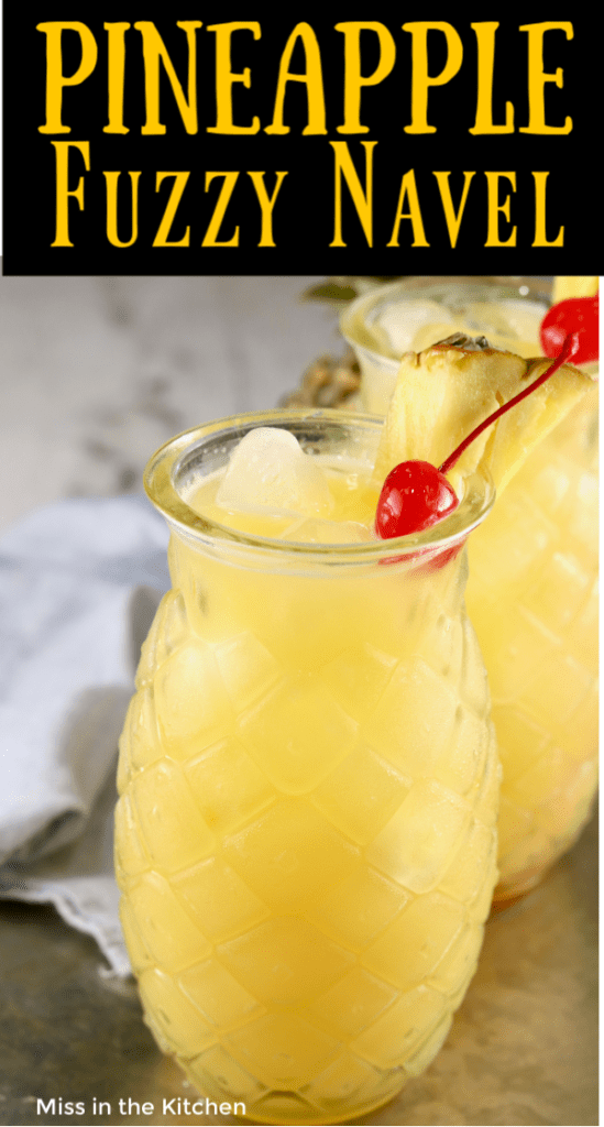 Glasses of pineapple cocktail