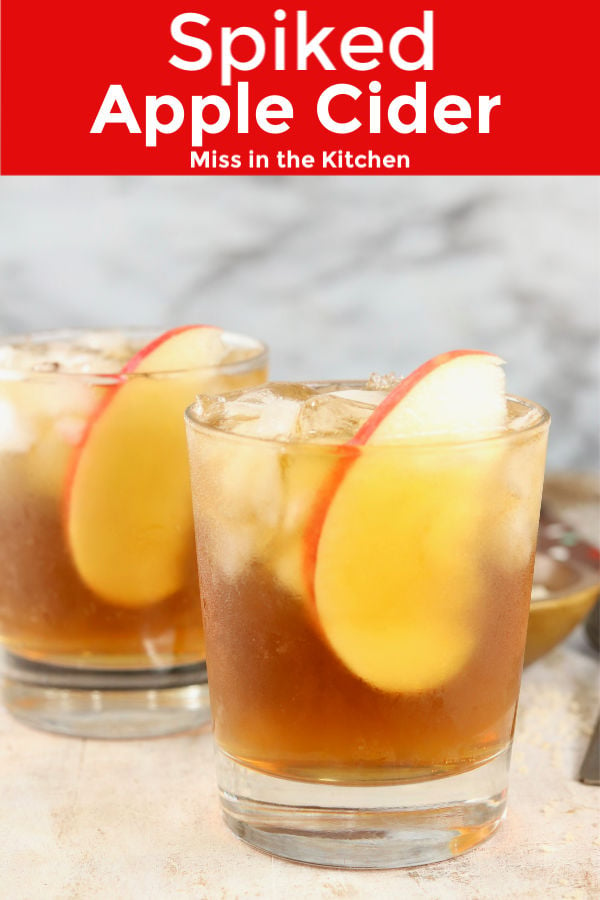 Spiked Apple Cider in old fashioned glasses 