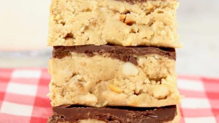 stack of 3 peanut butter bars.