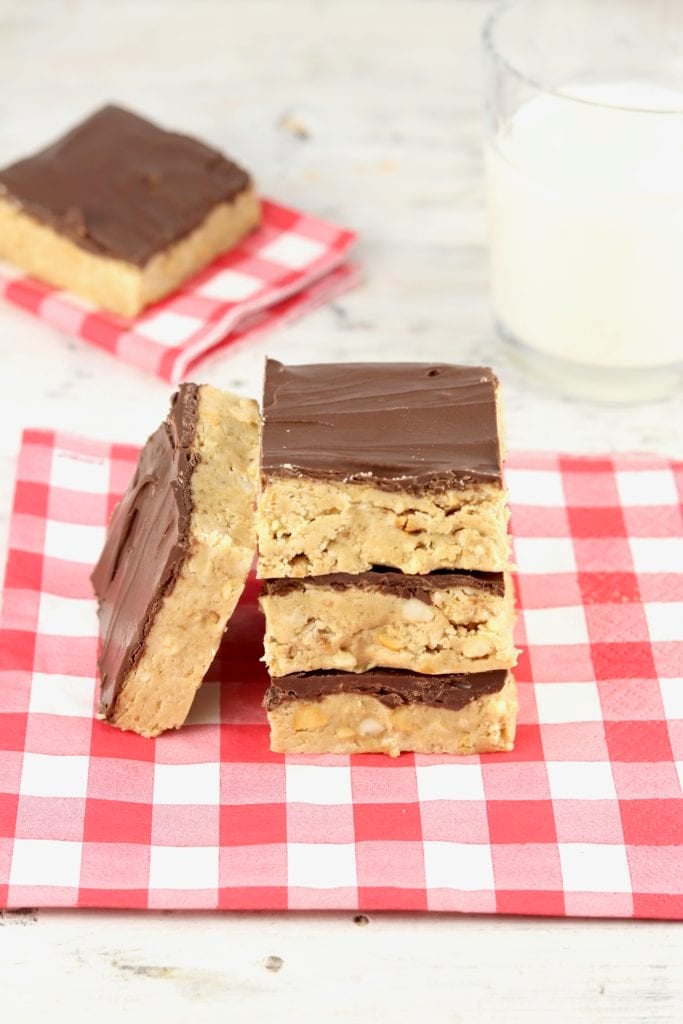 Sliced Peanut Butter and Chocolate Bars