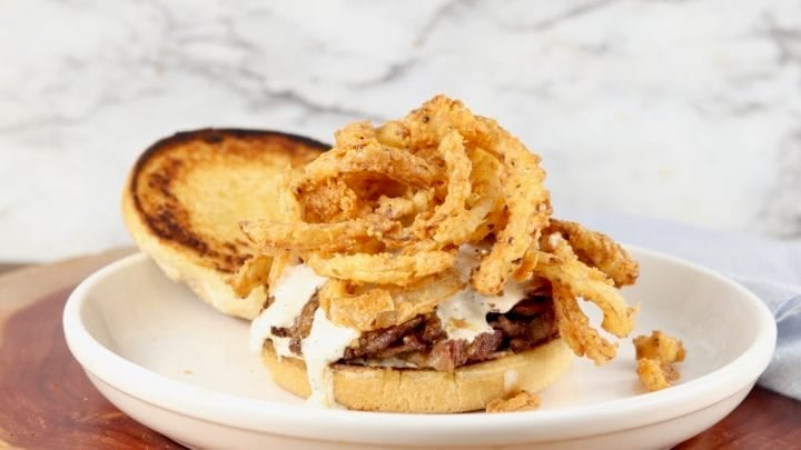 Roast Sandwich with fried onions and toasted buns