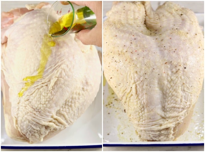 Turkey breast with olive oil and seasonings