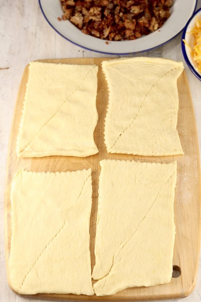 Crescent dough rectangles