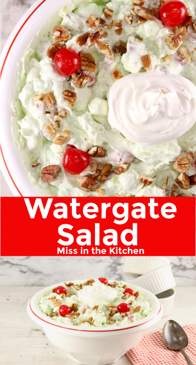 Watergate Salad {Pistachio Fluff} - Miss in the Kitchen