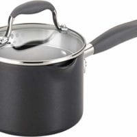 Anolon 83498 Advanced Hard Anodized Nonstick Sauce Pan/Saucepan with Straining and Lid, 2 Quart, Gray