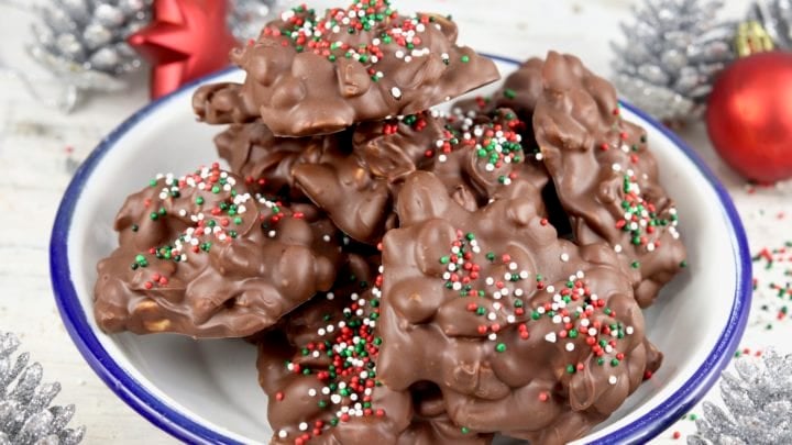 Chocolate covered peanuts candy with sprinkles